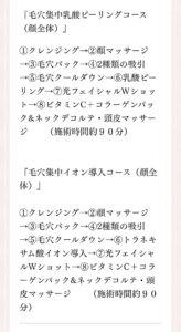 毛穴大阪エステ料金表